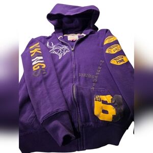PINK by Victoria's Secret MN Vikings Football Zip Up Hoodie Size X-Small